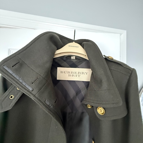 Authentic Burberry Brit Rushfield Rushmore Rushworth Wool Trench Coat, Size 10 - Picture 5 of 16